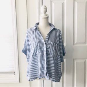 Socialite blue and white striped shirt